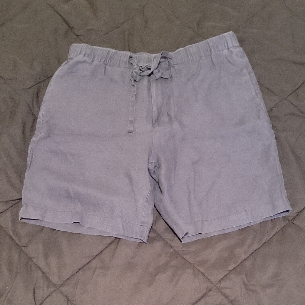 Men's Gray Flat Front Shorts